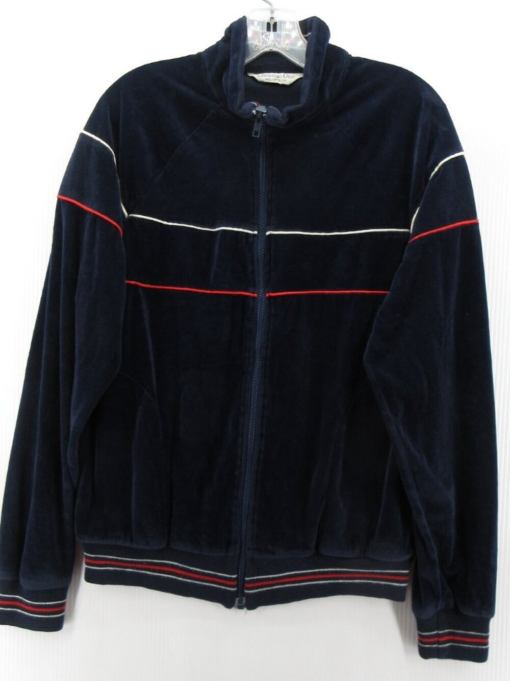 VINTAGE Christian Dior Monsieur Jacket Medium Velour Track Coat 80s 90s